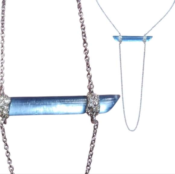 Alexis Bittar Jewelry - ALEXIS BITTAR Lucite Bar Crystal Encrusted Necklace